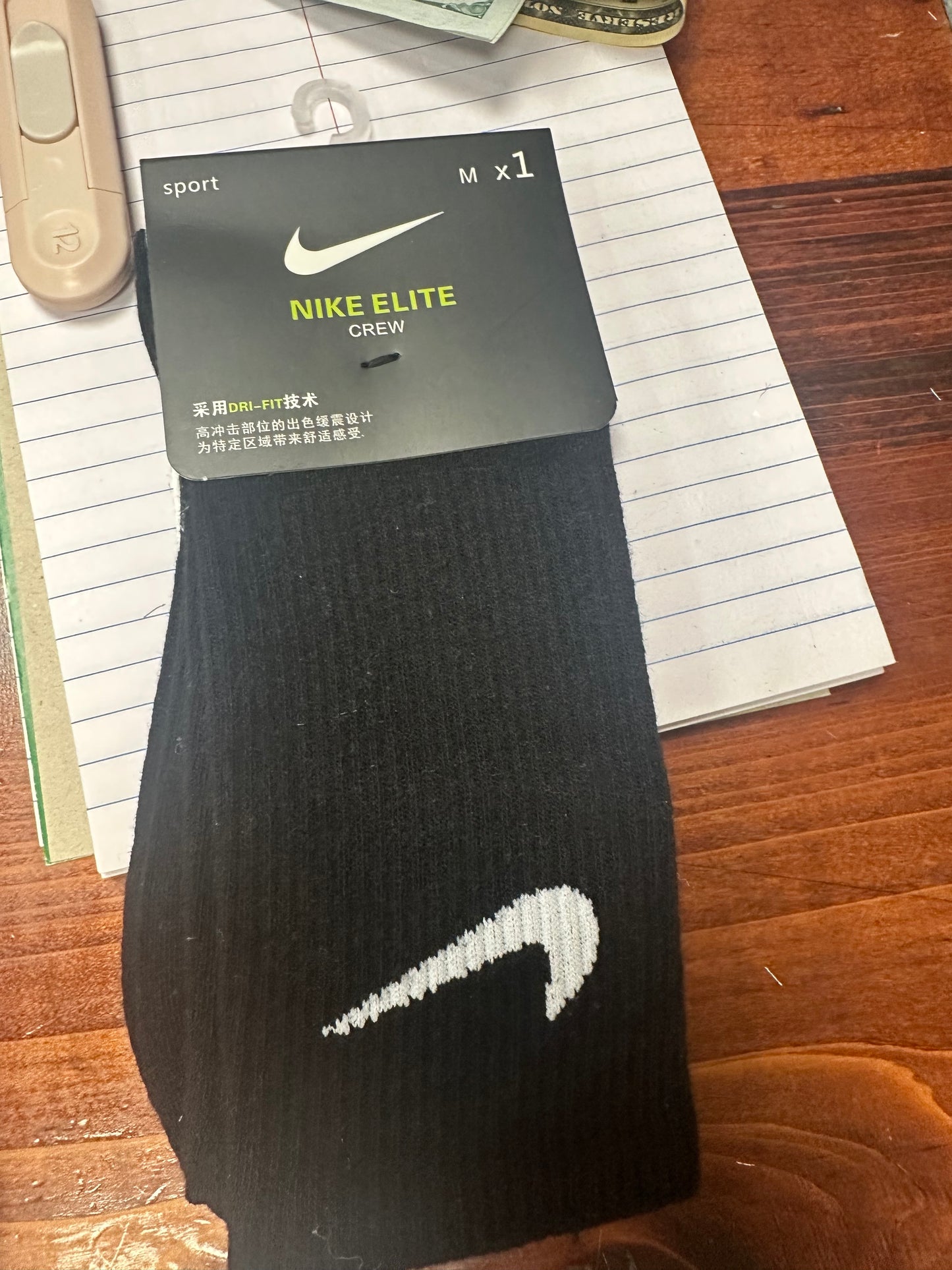 Black Nike Elite Crew Socks