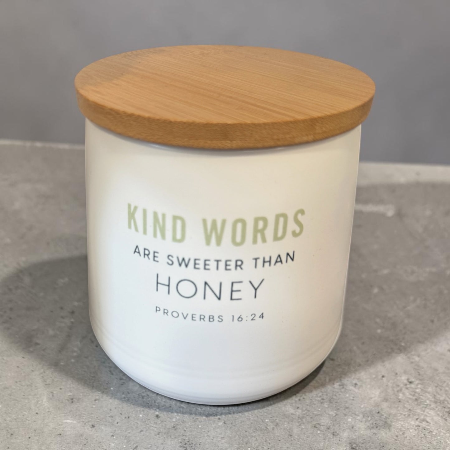 Kind Words are Sweeter than Honey Canister