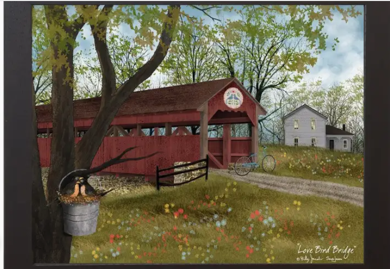 Love Bird Bridge By Artist Billy Jacobs Framed Art