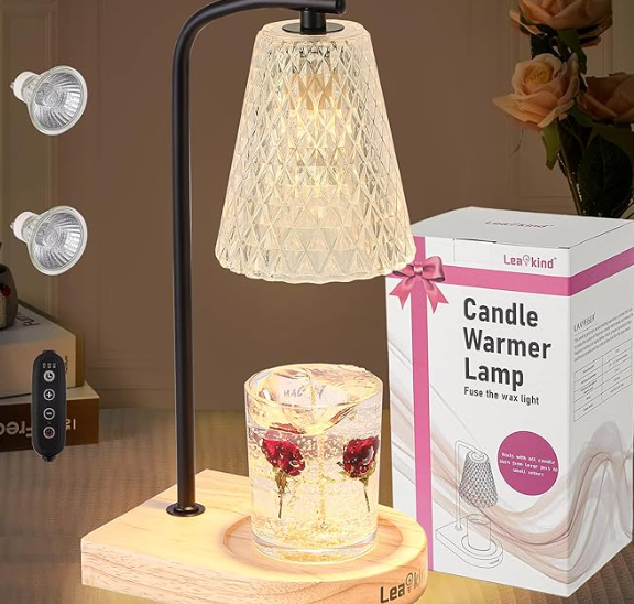 Candle Warmer-Wooden Base, Black, Clear