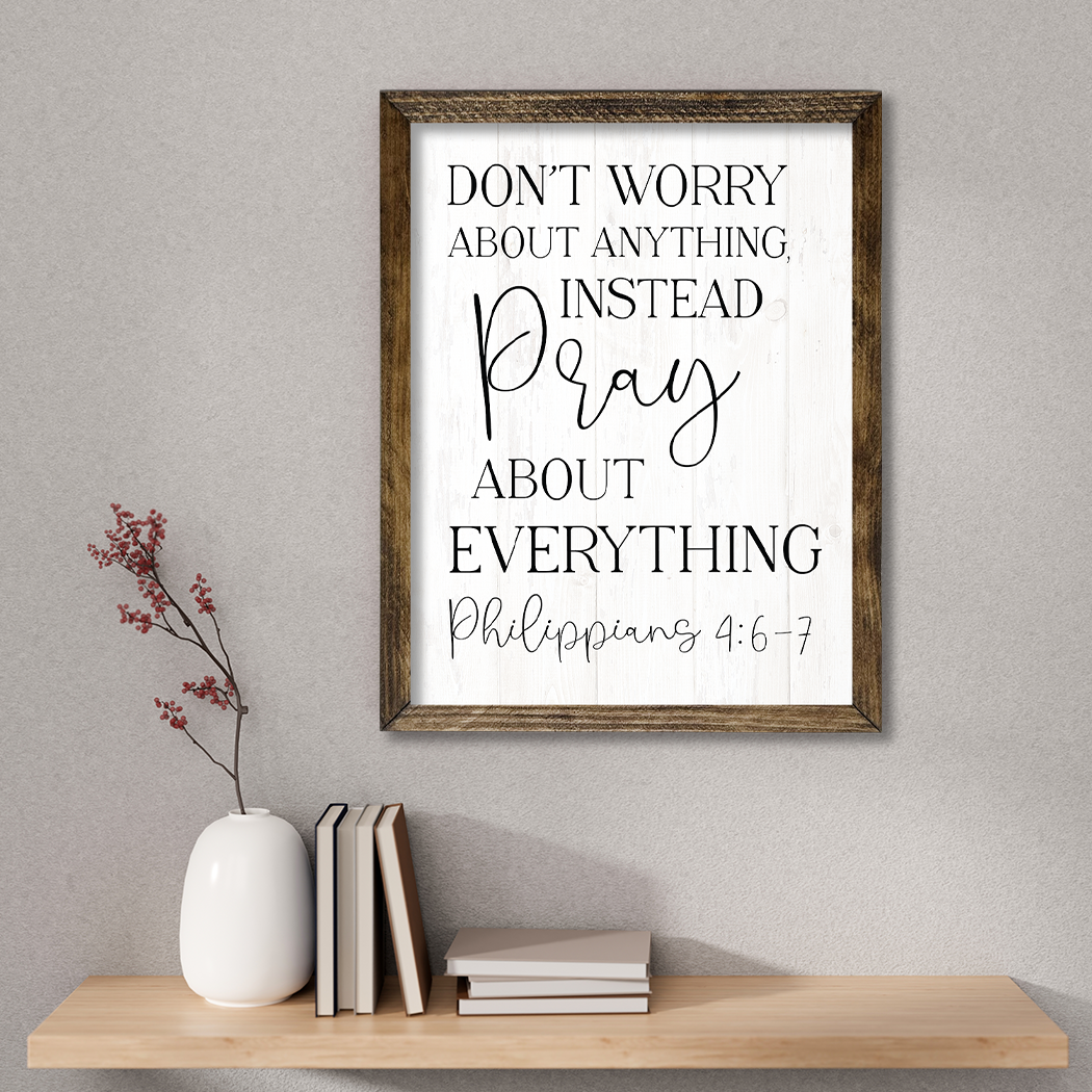 TIMBERLAND FRAME INSTEAD PRAY WHITE: 9"x11"