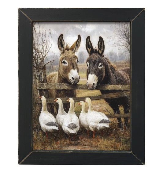 HMK684L Curious Donkeys: Black Picture