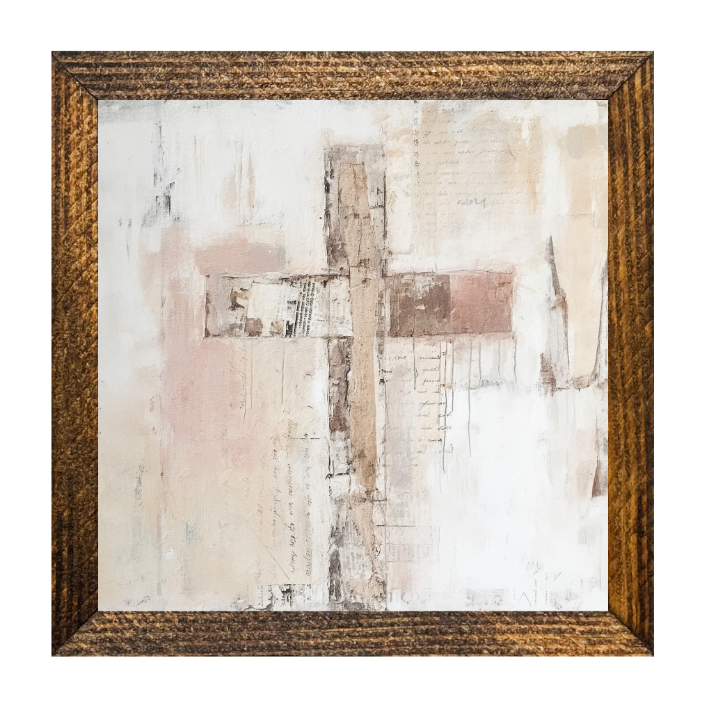 TIMBERLAND FRAME "BLESS YOUR HEART SERIES" BLUSH CROSS 1: 9"x9"