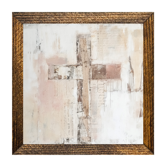TIMBERLAND FRAME "BLESS YOUR HEART SERIES" BLUSH CROSS 1: 9"x9"