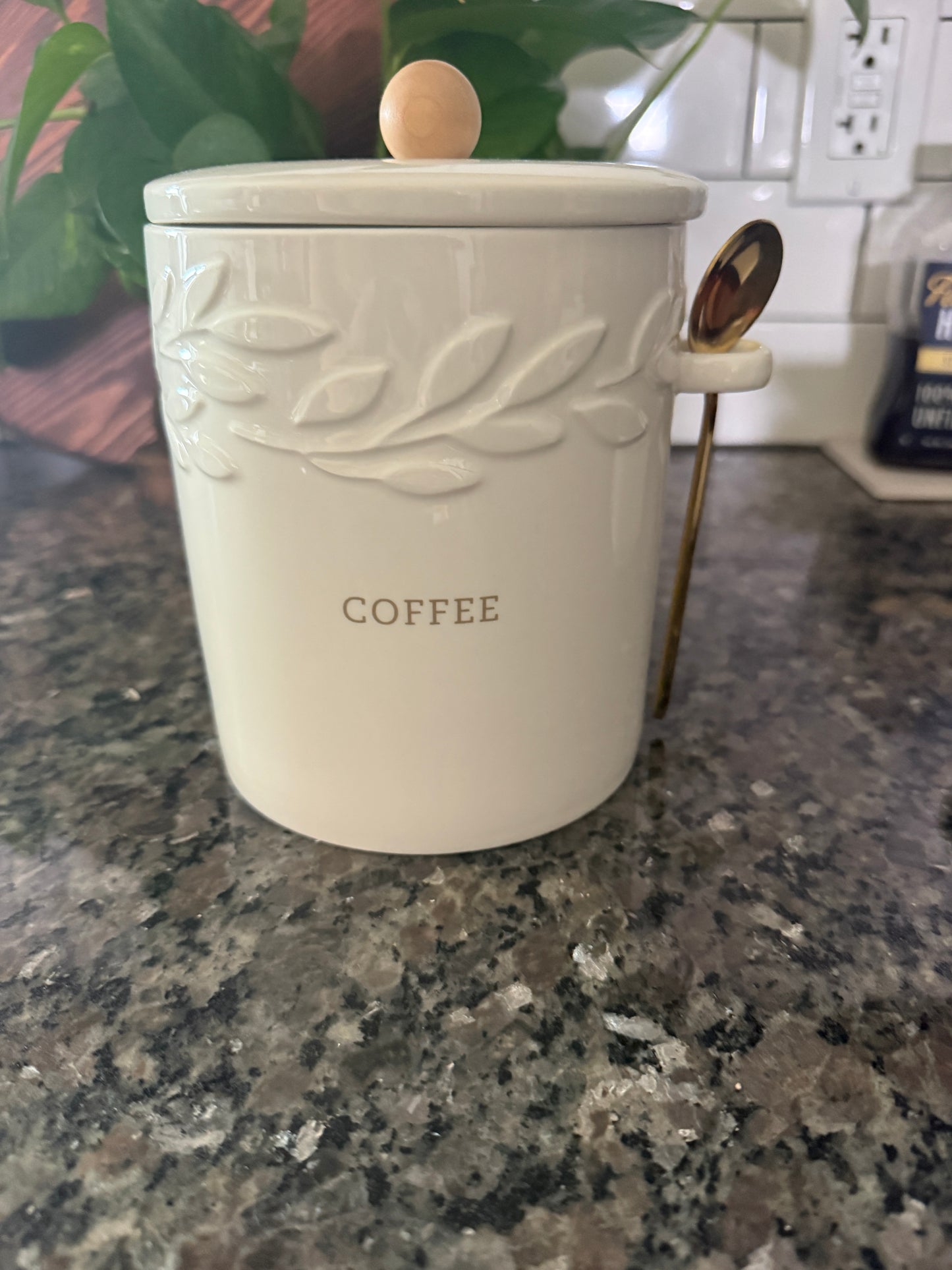 Ceramic Coffee Canister with Spoon