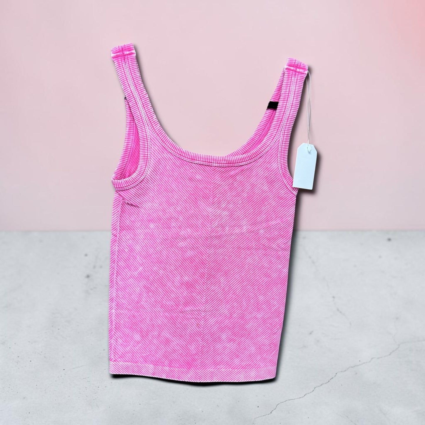 Zenana Ribbed Tank Pink