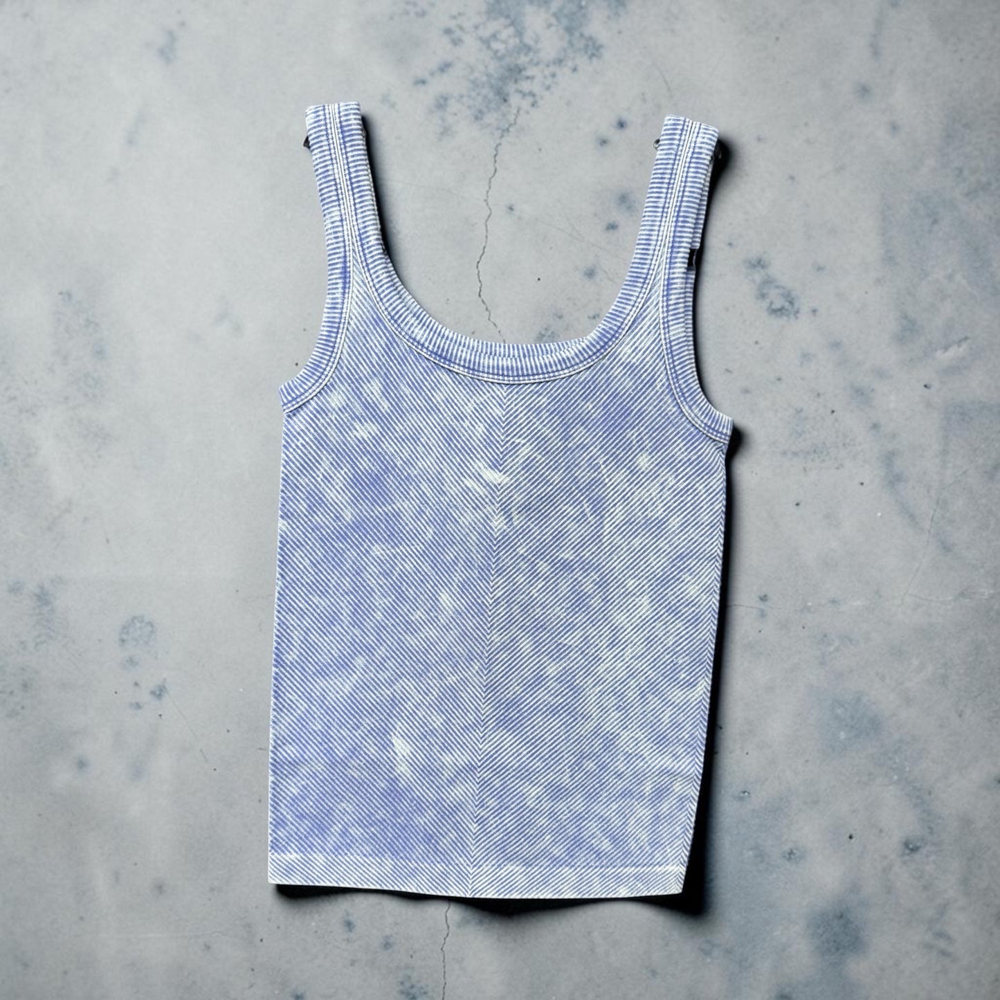 Zenana Ribbed Tank Blue