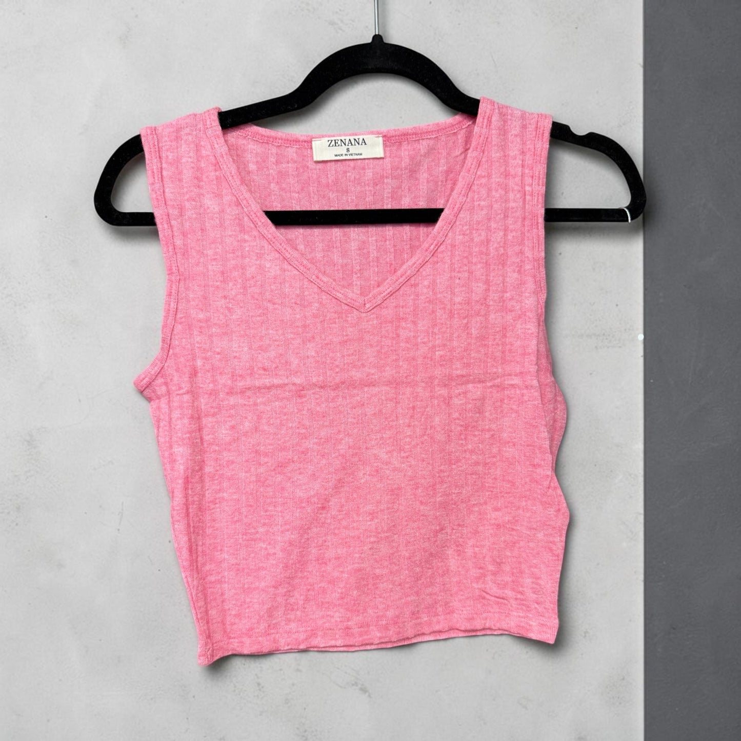 Zenana Ribbed Tank pink