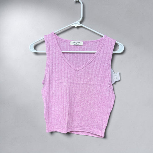 Zenana Ribbed Tank Purple