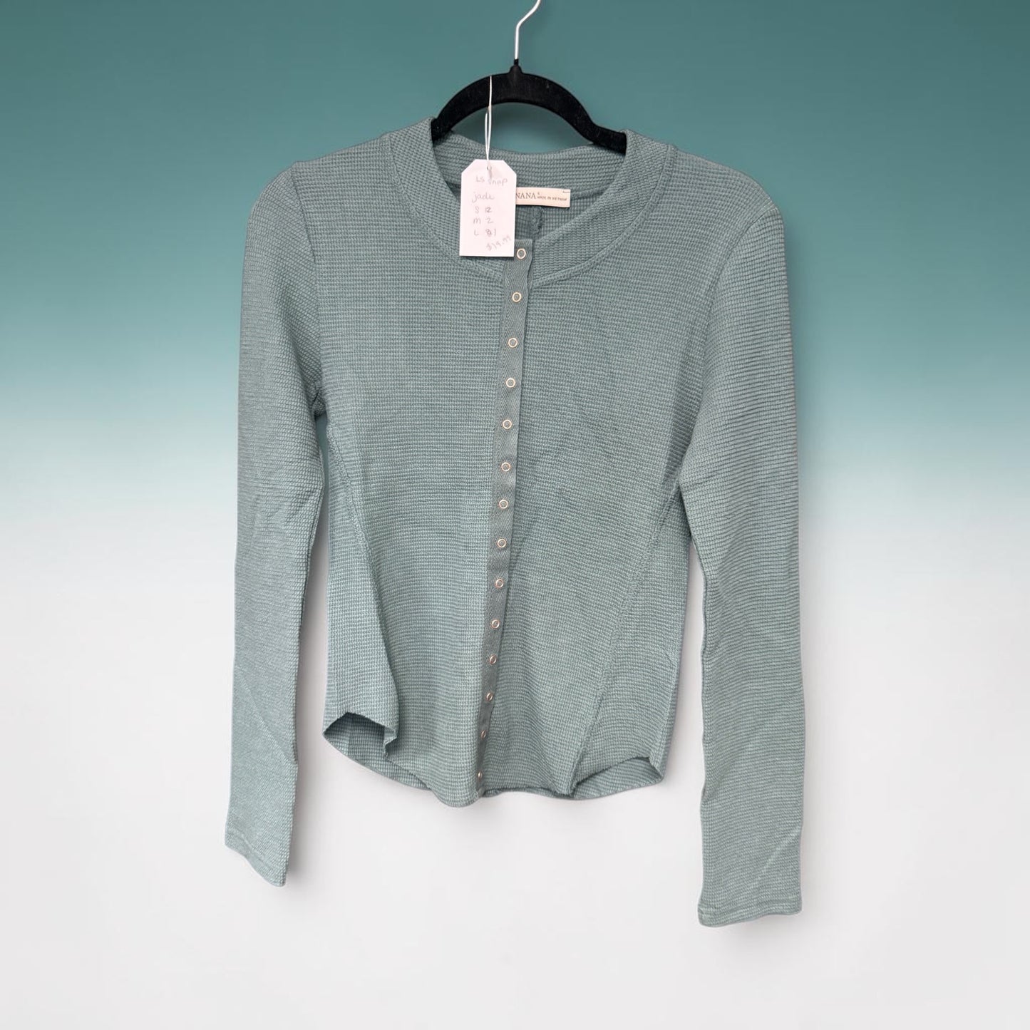 Zenana Button Down Long Sleeve Jade