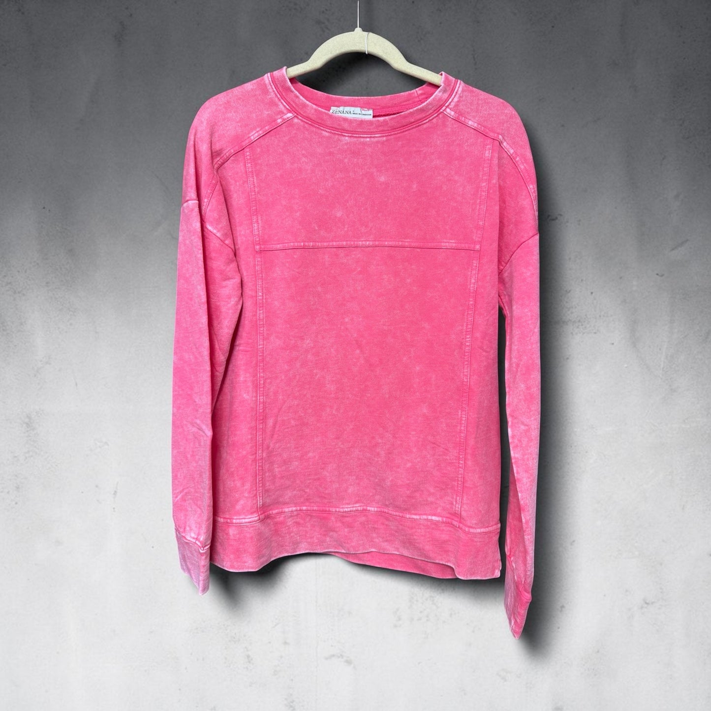 Zenana Crewneck Sweatshirt Pink