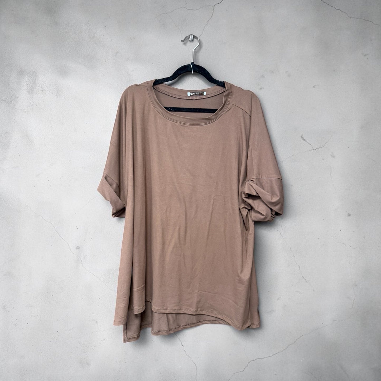 Zenana Brown T and Shorts Plus Size