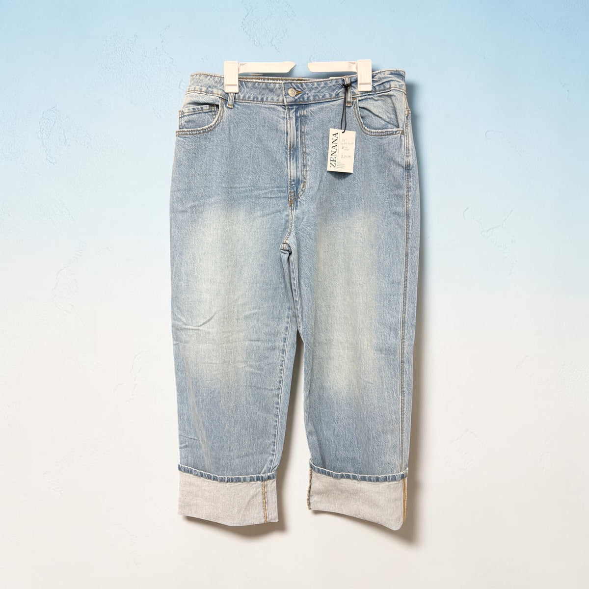 Zenana Denim Jeans Cuffed