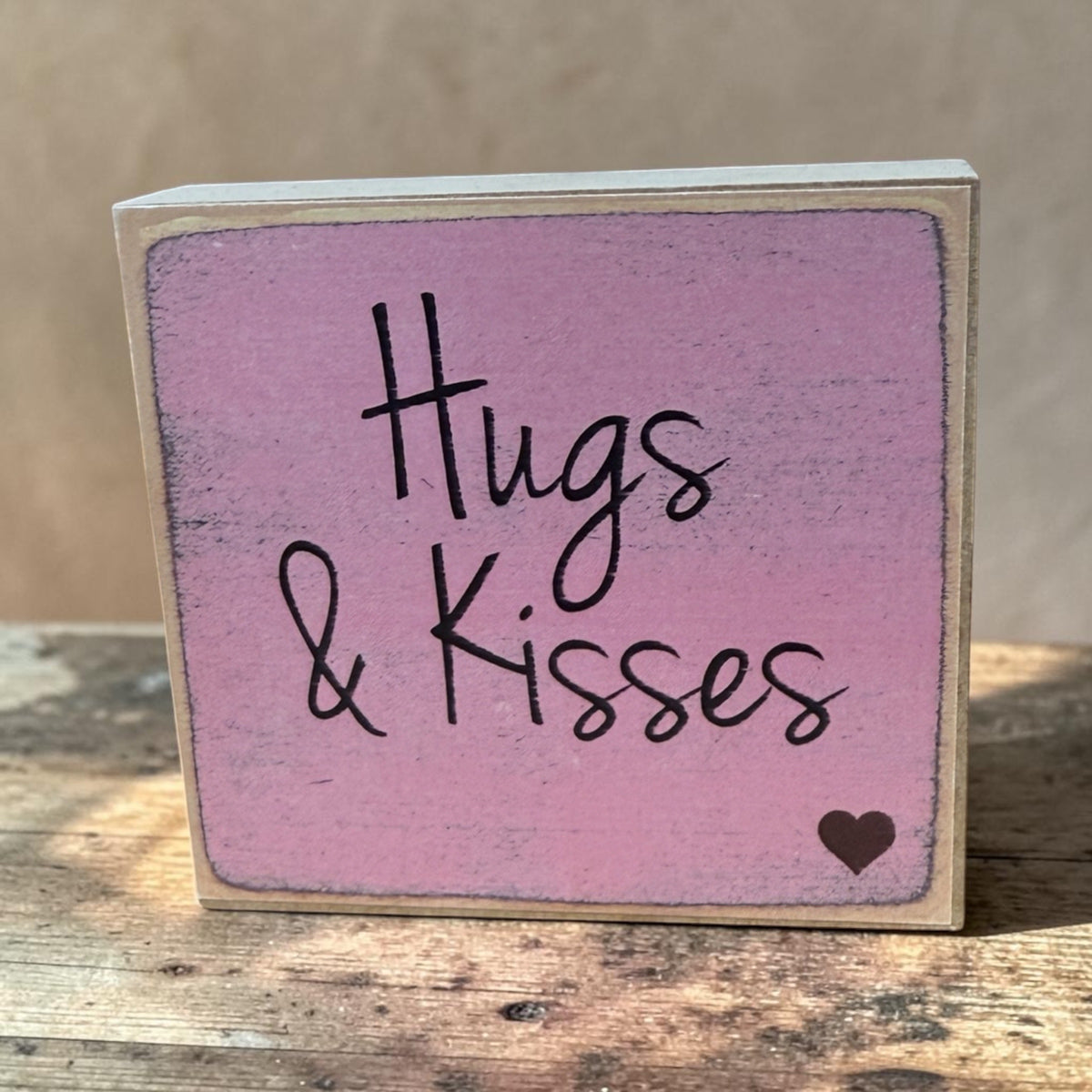 3"x3" Block-Hugs & Kisses Pink
