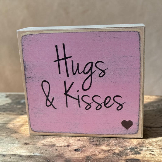 3"x3" Block-Hugs & Kisses Pink