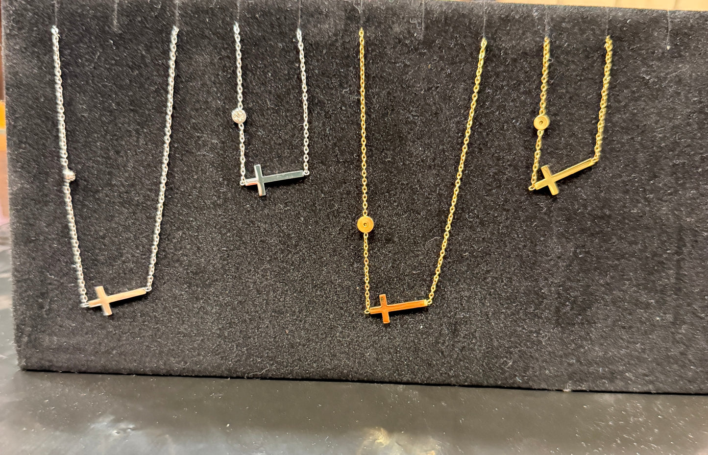 Cross Bracelet and Necklace Set