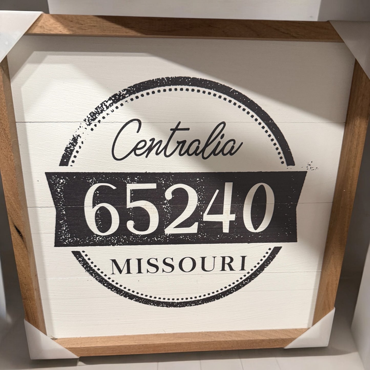 Personalized City State Zip Vintage Banner White: 12 x 12 x 1.5