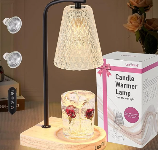 Candle Warmer-Wooden Base, Black, Clear
