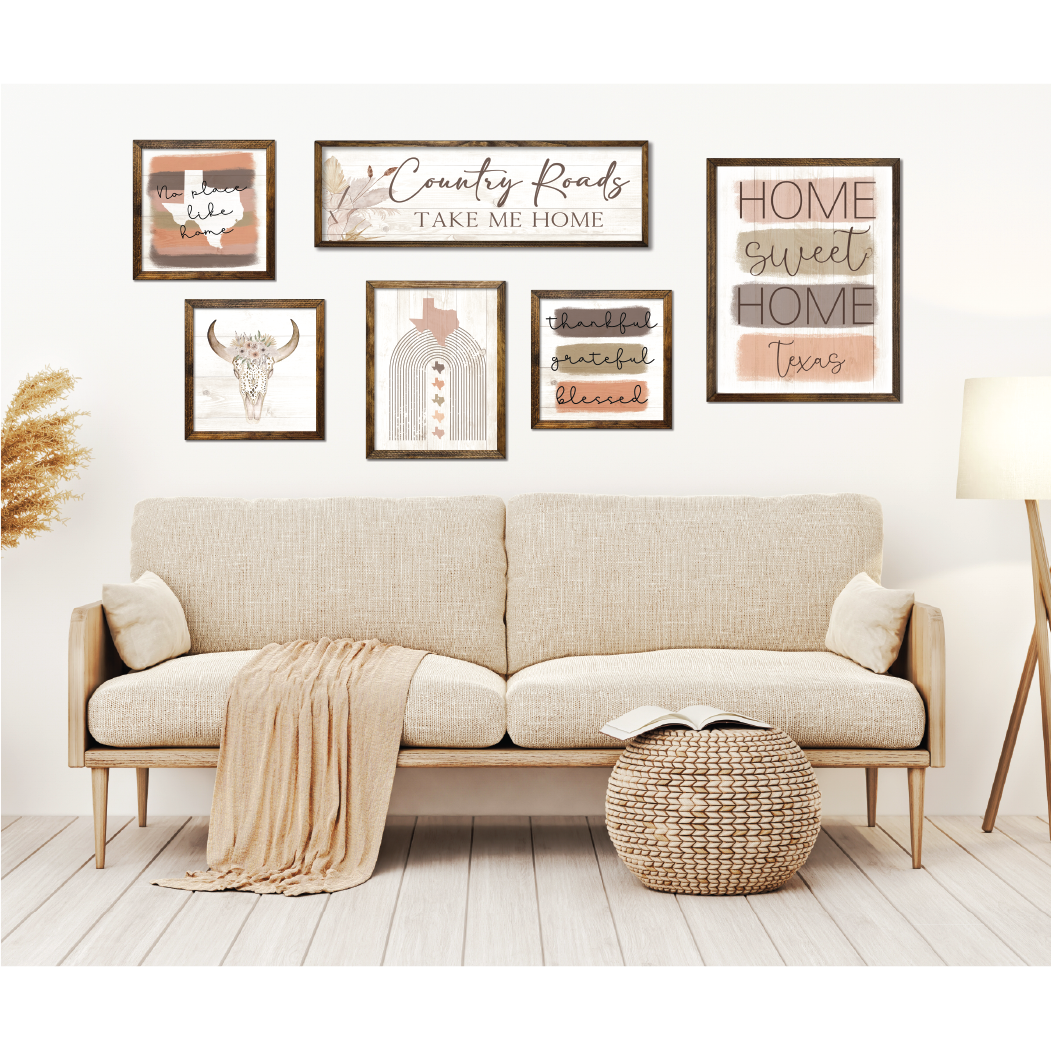 TIMBERLAND FRAME BOHO COW SKULL: 9"x9"