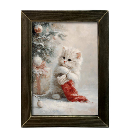 HMK1705L WHITE CHRISTMAS KITTEN: Brown Picture