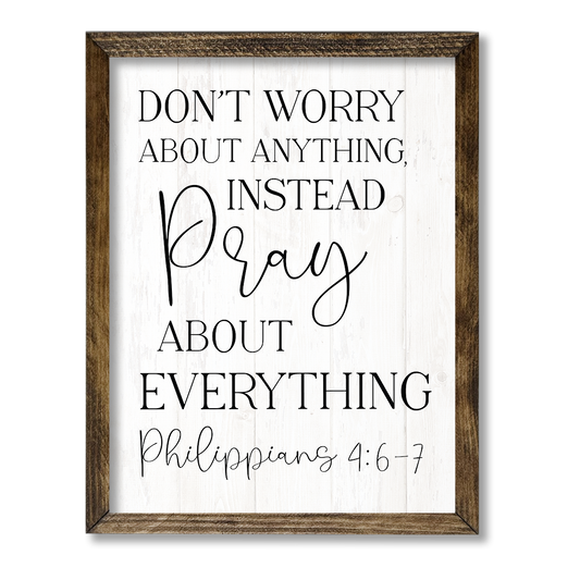 TIMBERLAND FRAME INSTEAD PRAY WHITE: 9"x11"
